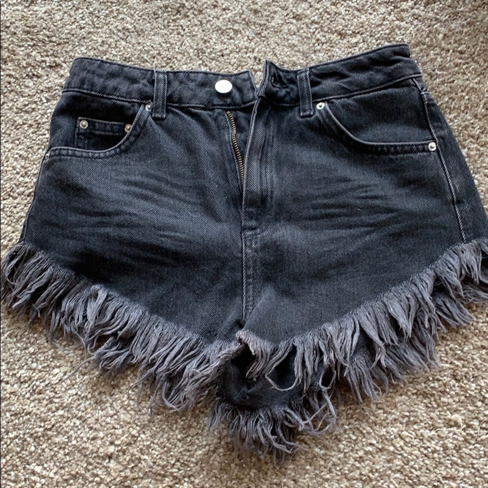 Top shop denim raw edge shorts size US4/UK8
